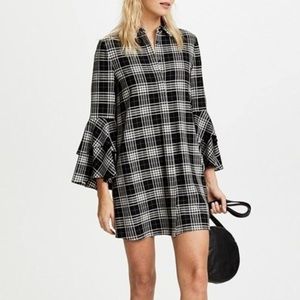 Alice + Olivia Jem Bell Sleeve Shirt Dress
